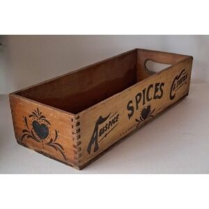 Vintage Painted Wooden Box-Painted Spices 17"1/2
